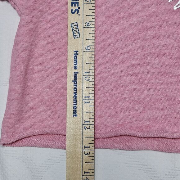 Old Navy Oversize Cropped Hoodie Girls 6-7 Sparkle Strawberry Vintage Raw Hem - Picture 7 of 7